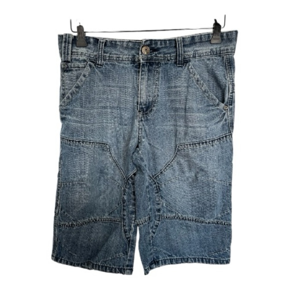 Urban Heritage Men's Blue patchwork Y2k Denim Shorts size 30
